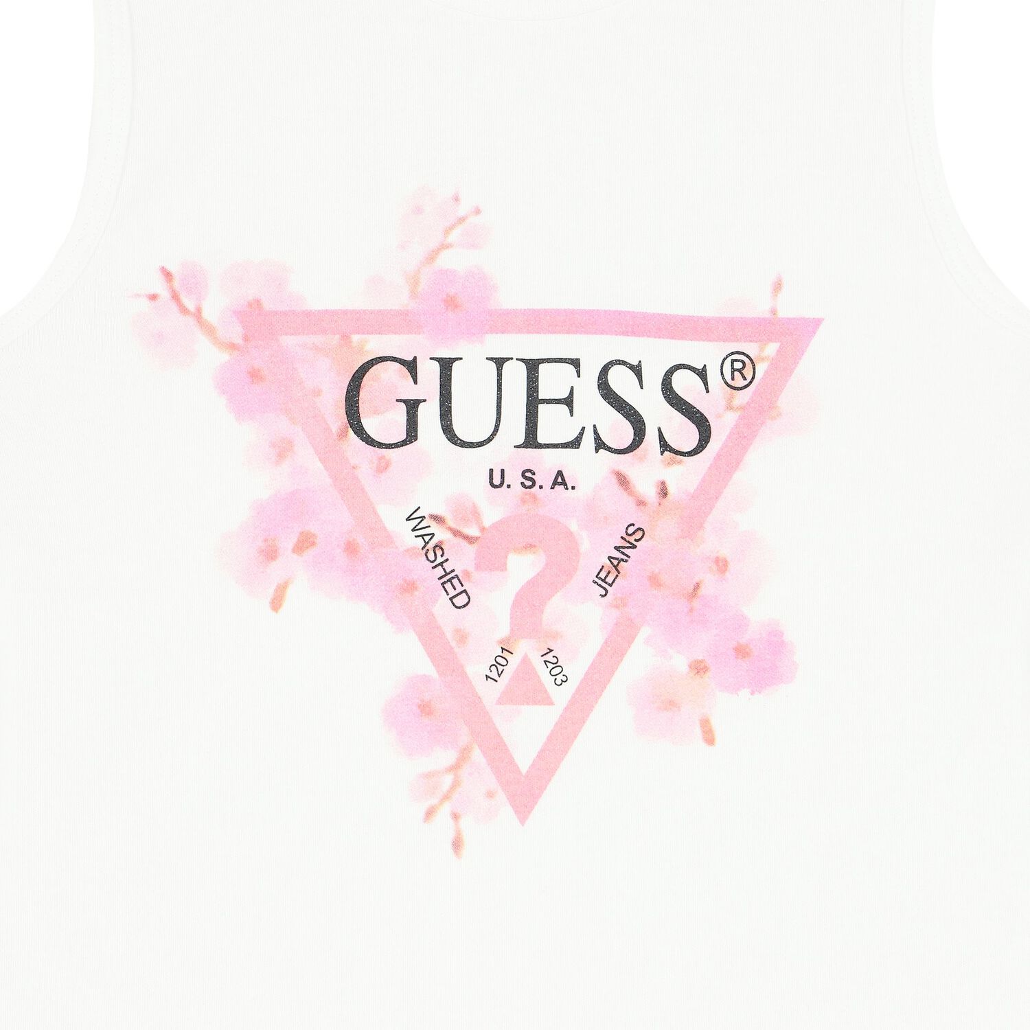 Girls White Logo Cherry Blossom Dress, 1, hi-res