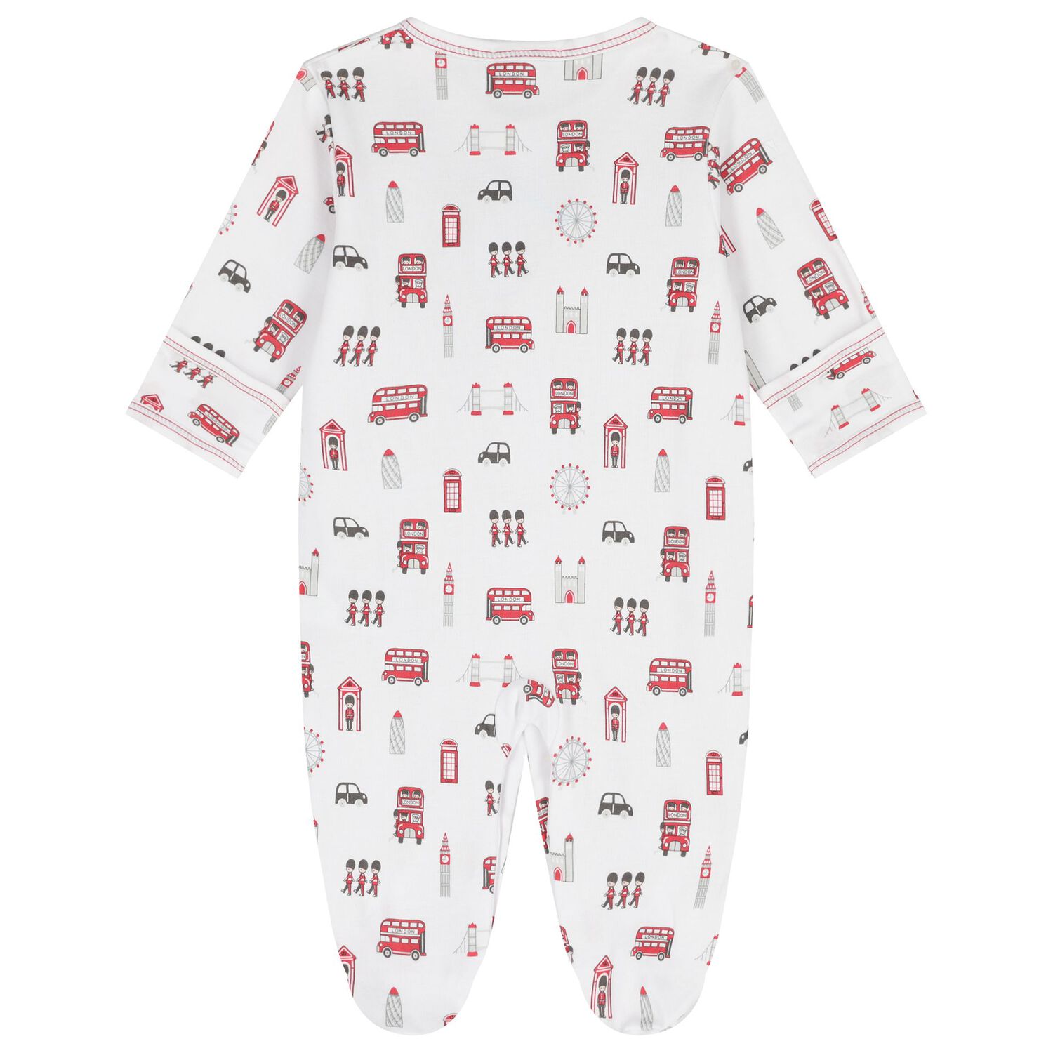 Baby Boys White Lively London Babygrow, 1, hi-res image number null