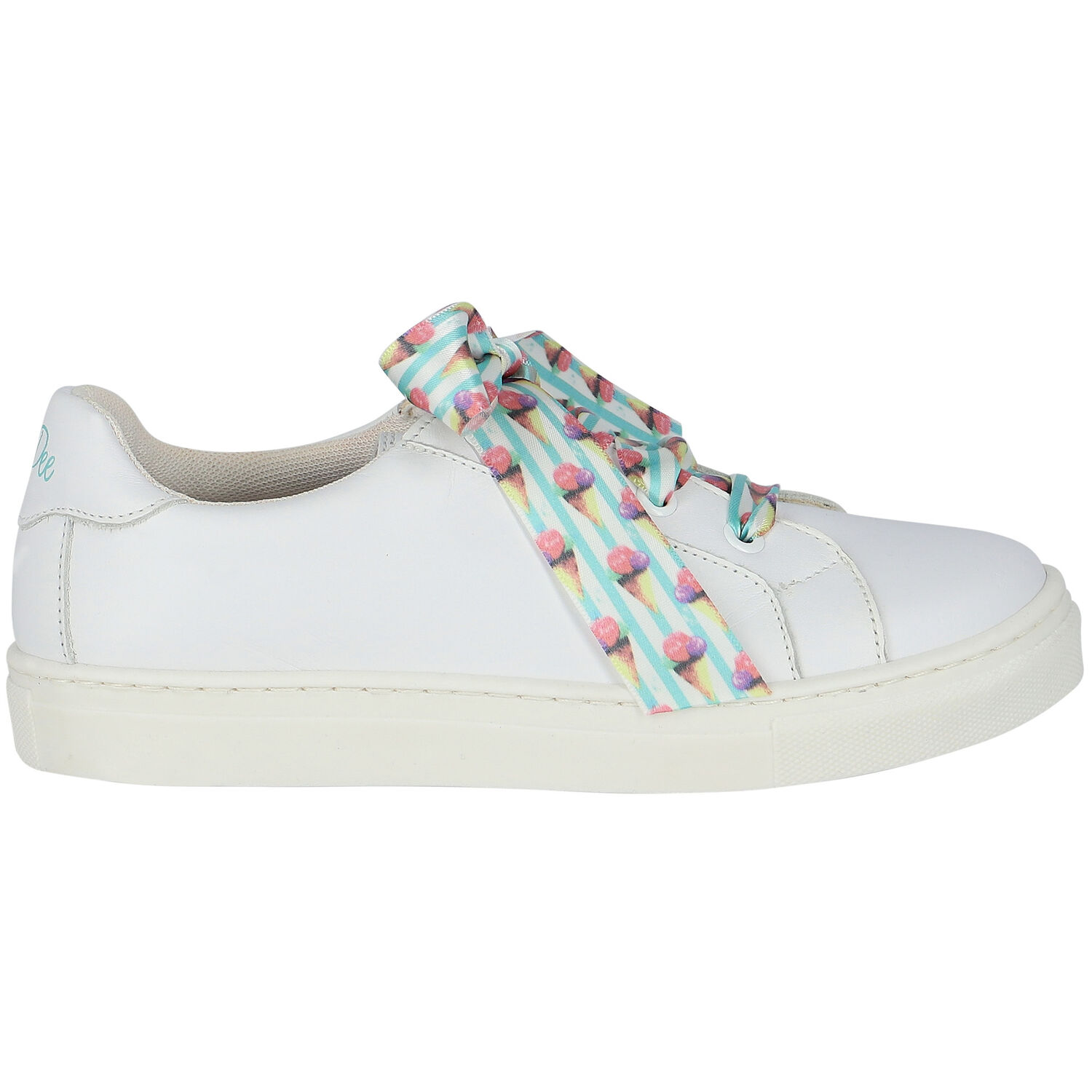 Girls White Leather Trainers, 1, hi-res image number null
