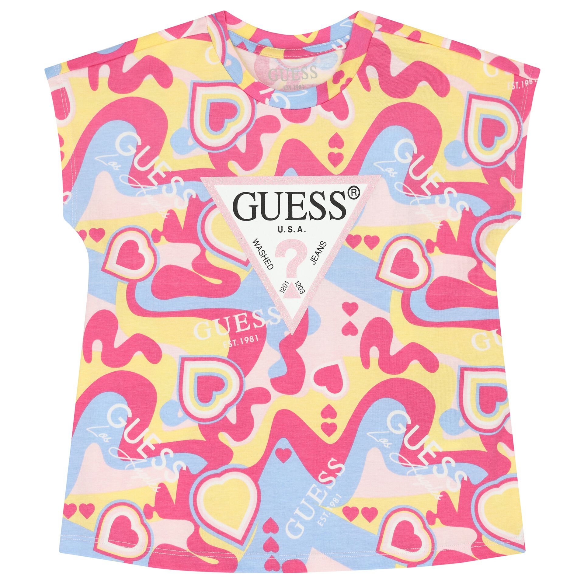Guess colourful t shirt 2025