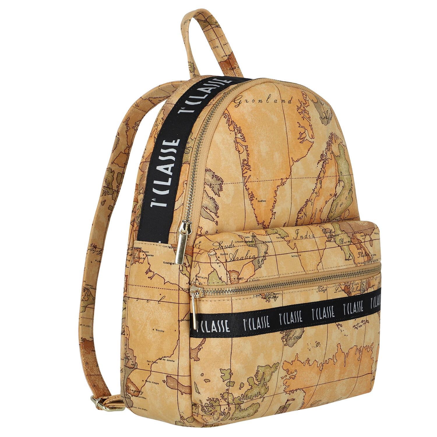 Beige Geo Map Backpack, 1, hi-res