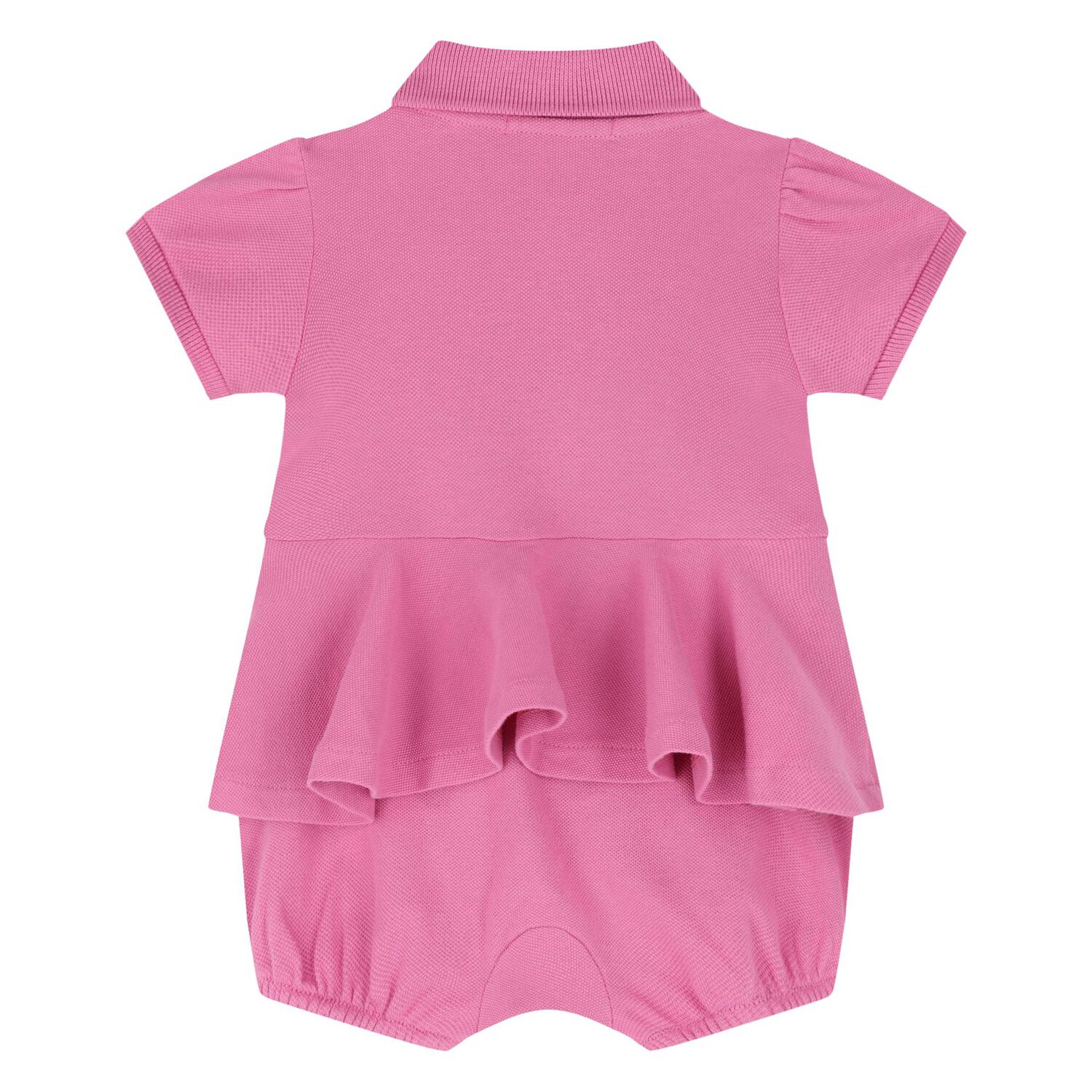 Baby Girls Pink Cotton Romper, 1, hi-res