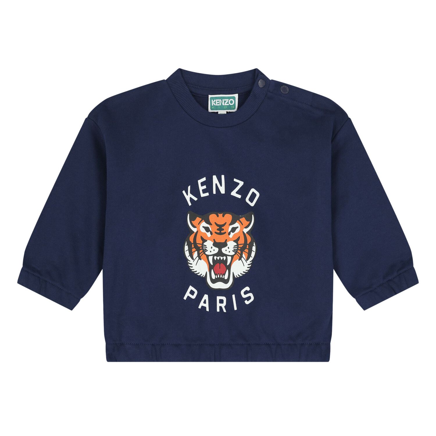 Younger Boys Navy Blue Tiger Logo Tracksuit, 1, hi-res