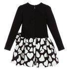 فستان باللون الاسود والابيض للبنات, 1, hi-res