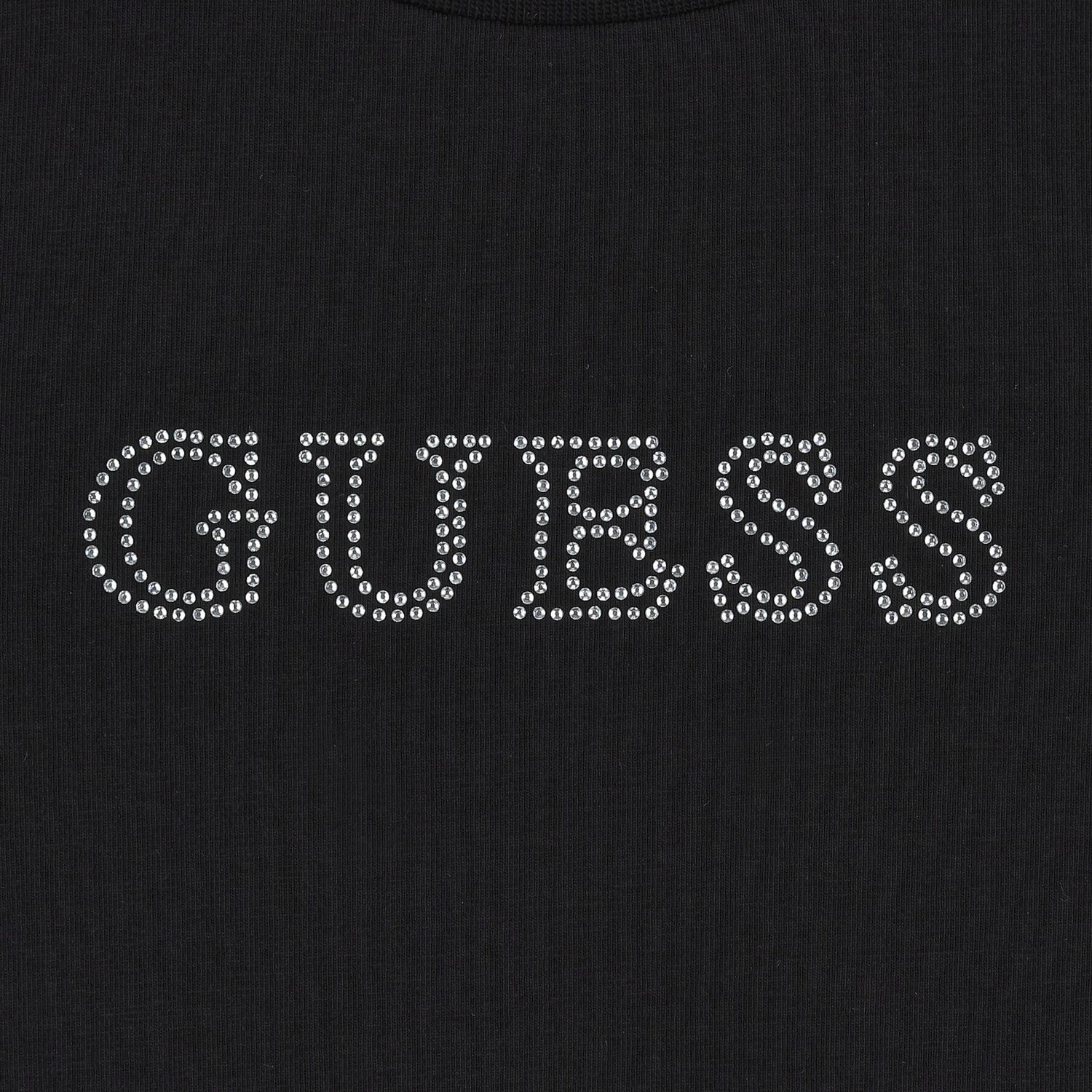 Girls Black Embellished Logo T-Shirt, 2, hi-res image number null