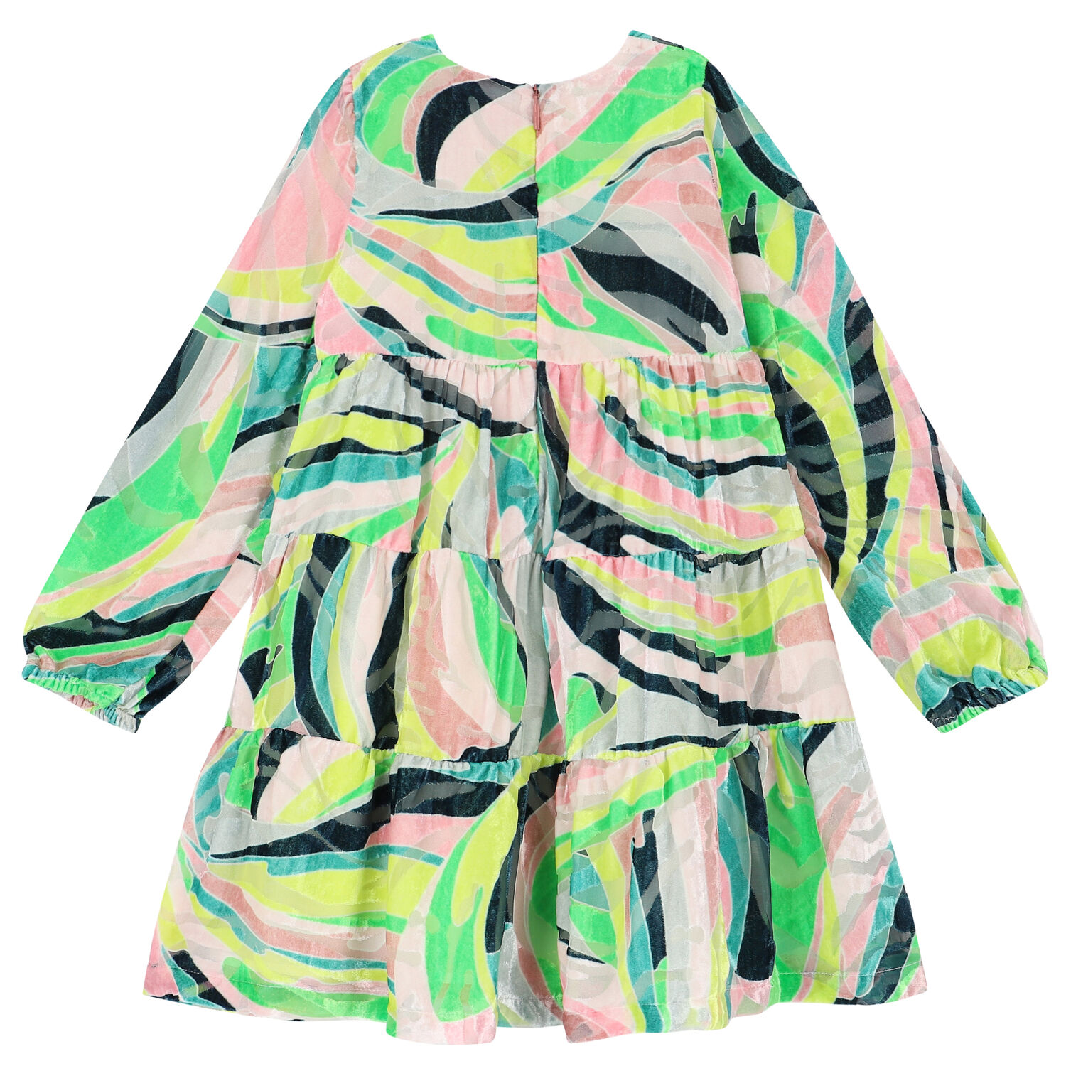 فستان مخمل باللون الاخضر, 1, hi-res