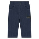 Boys White & Blue Denim Trouser Set, 1, hi-res