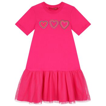 Girls Pink Hearts Dress