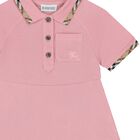 Baby Girls Pink Check Polo Dress, 1, hi-res