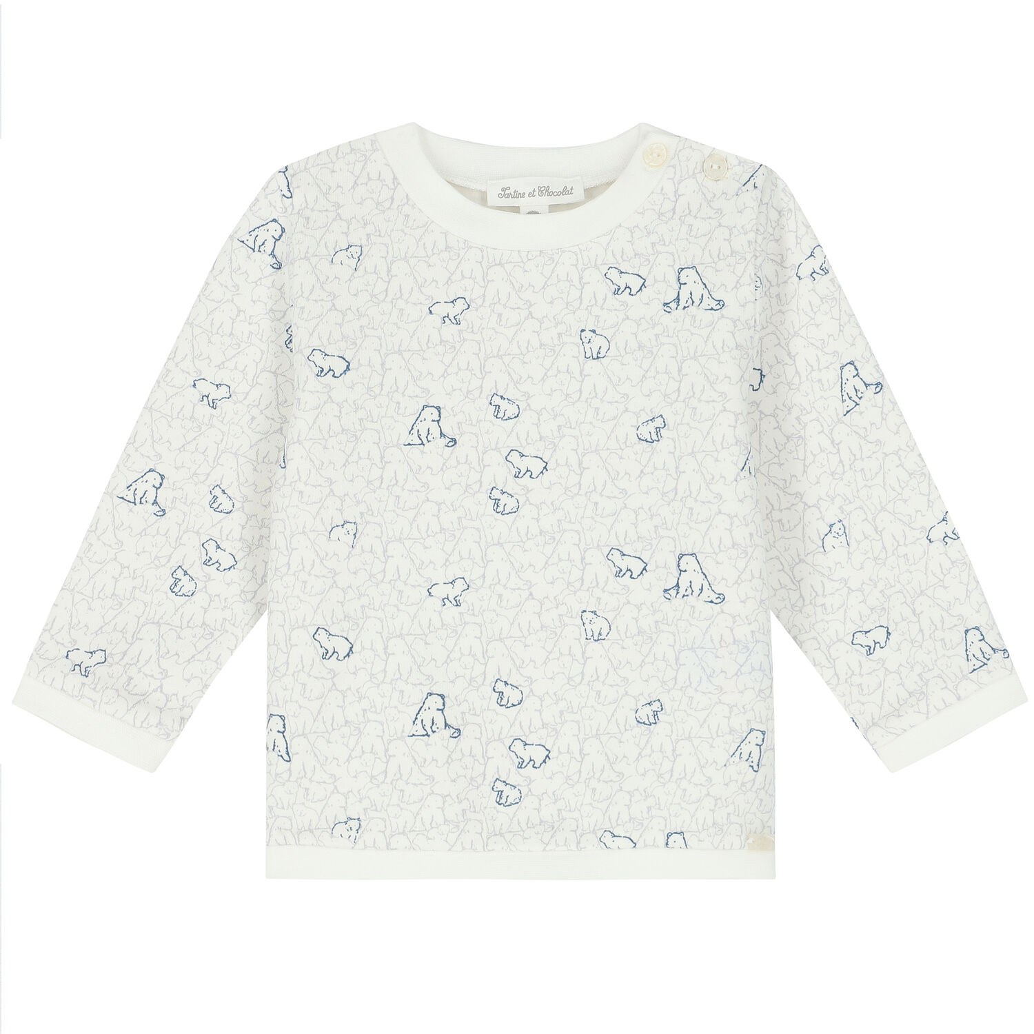 Baby Boys Ivory Polar Bear Pyjamas, 1, hi-res