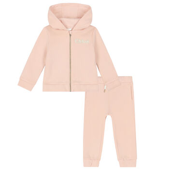Younger Girls Pale Pink Tracksuit