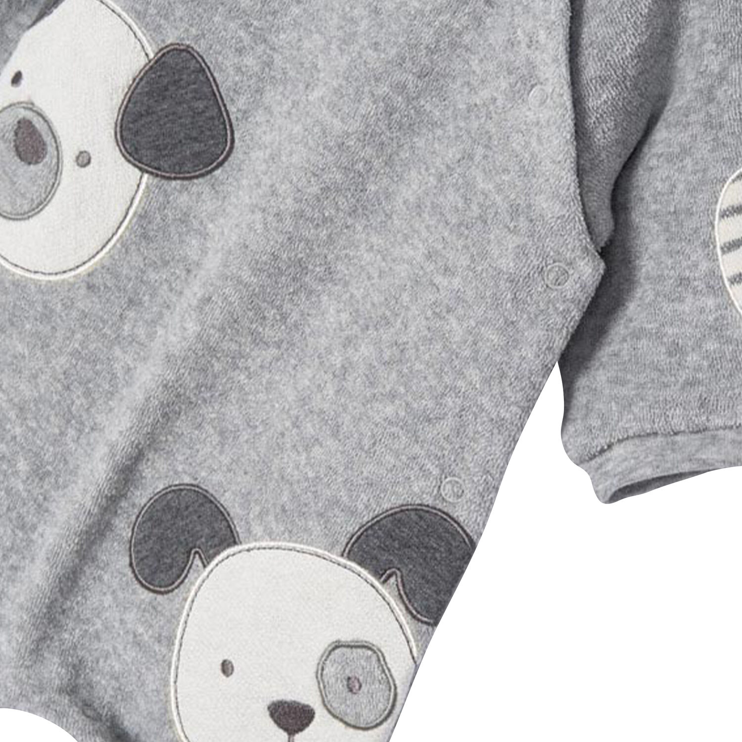 Baby Boys Grey Dog Babygrow, 1, hi-res