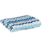 Blue & White Zigzag Baby Blanket, 1, hi-res