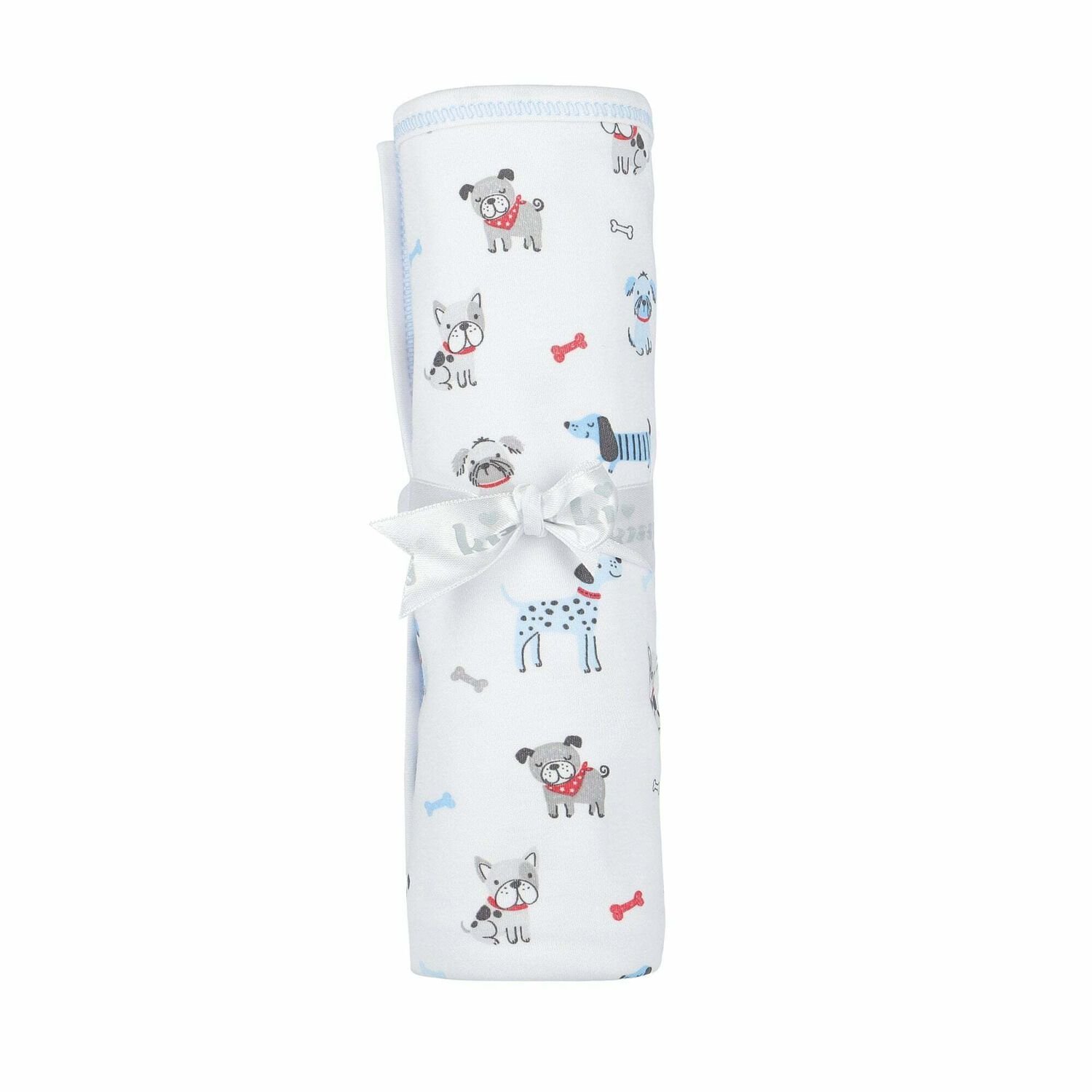 Baby Boys White Dogs Blanket, 1, hi-res