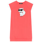 Girls Coral Choupette Logo Dress, 1, hi-res