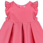 Younger Girls Pink Satin Dress, 1, hi-res