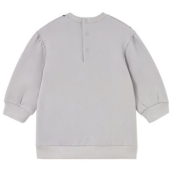 Younger Girls Grey Fleece Sweatshirt Dress