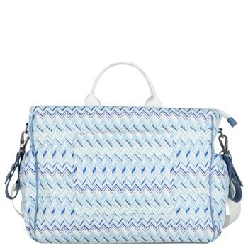 Blue & White Zig Zag Baby Changing Bag