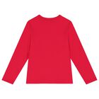 توب بنات بأكمام بالشعار مطرز باللون الوردى, 1, hi-res