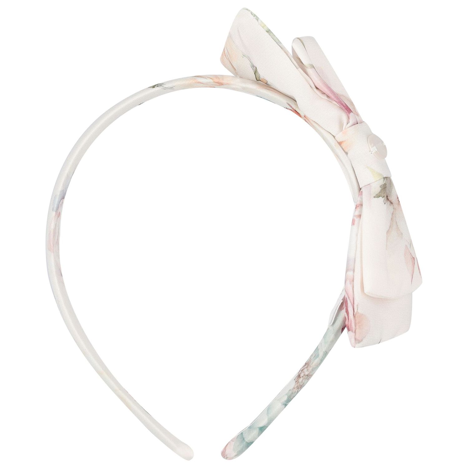 Girls Ivory Floral Chiffon Headband, 3, hi-res image number null