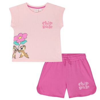 Girls Pink Disney Shorts Set