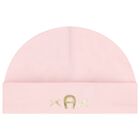 Baby Girls Pink & Gold Logo Hat, 2, hi-res