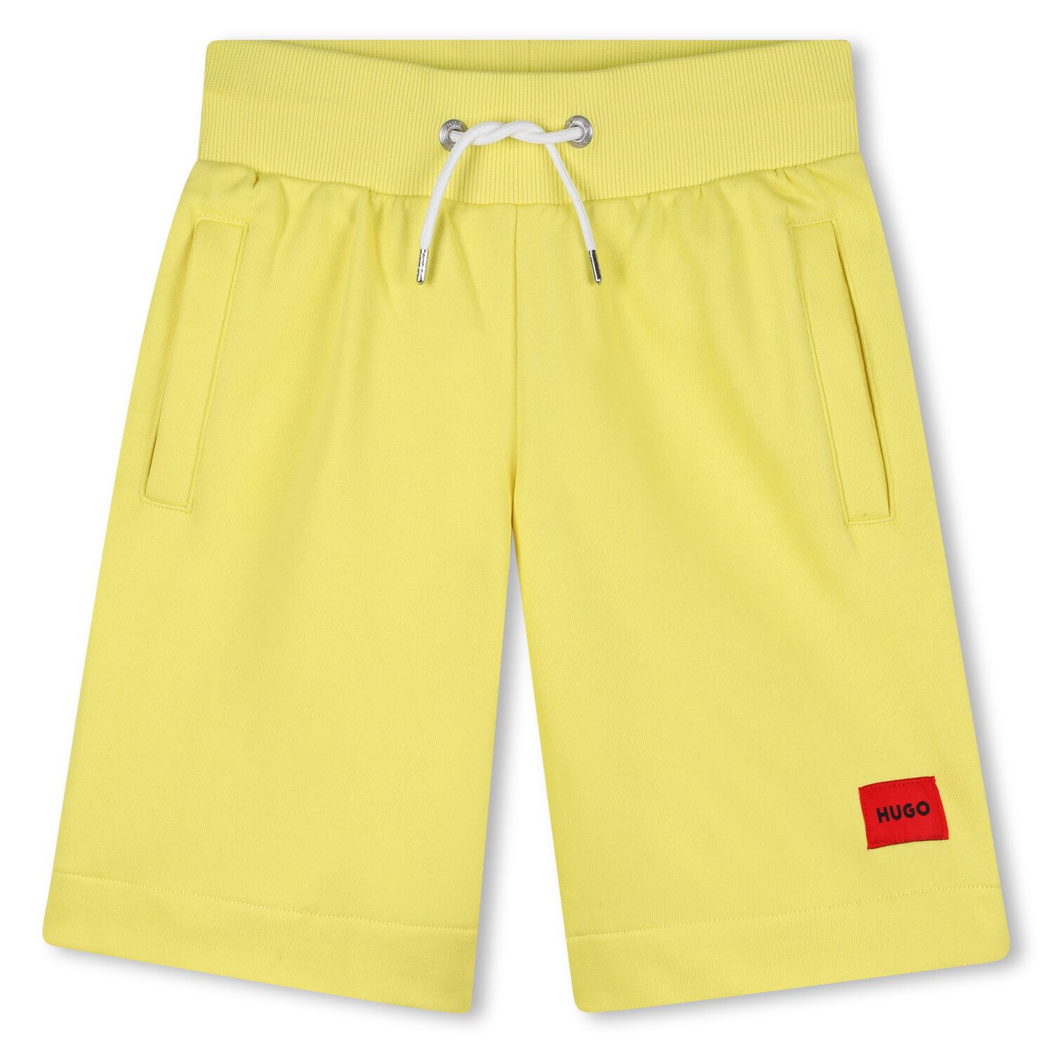 Boys Yellow Logo Shorts, 3, hi-res