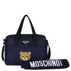 Navy Blue Teddy Bear Logo Baby Changing Bag, 1, hi-res