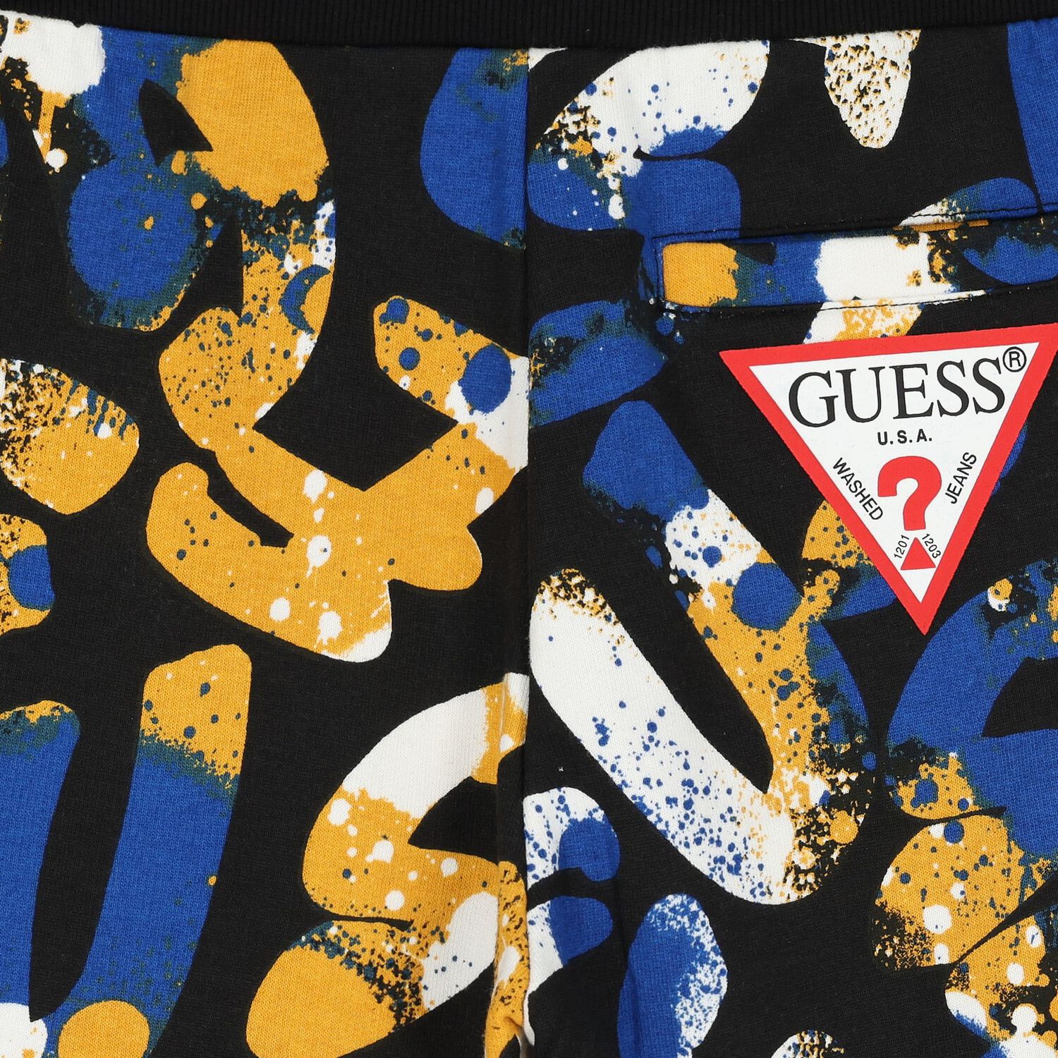 شورت اولاد بالشعار باللون الأسود, 1, hi-res image number null