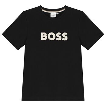 BOSS Boys Black Logo T-Shirt, 1 Boys Black Logo T-Shirt