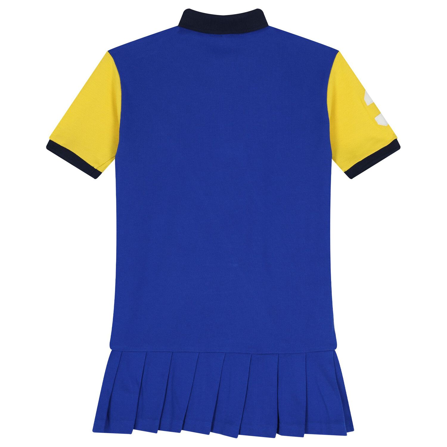 Girls Blue & Yellow Logo Dress, 1, hi-res