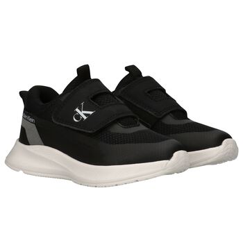 Black Mesh Logo Trainers