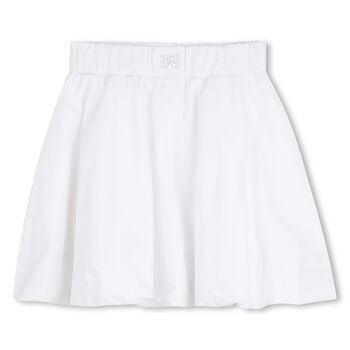 Girls White Logo Skirt