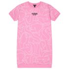 Girls Pink Logo Dress, 1, hi-res