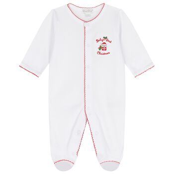 White & Red First Christmas Babygrow