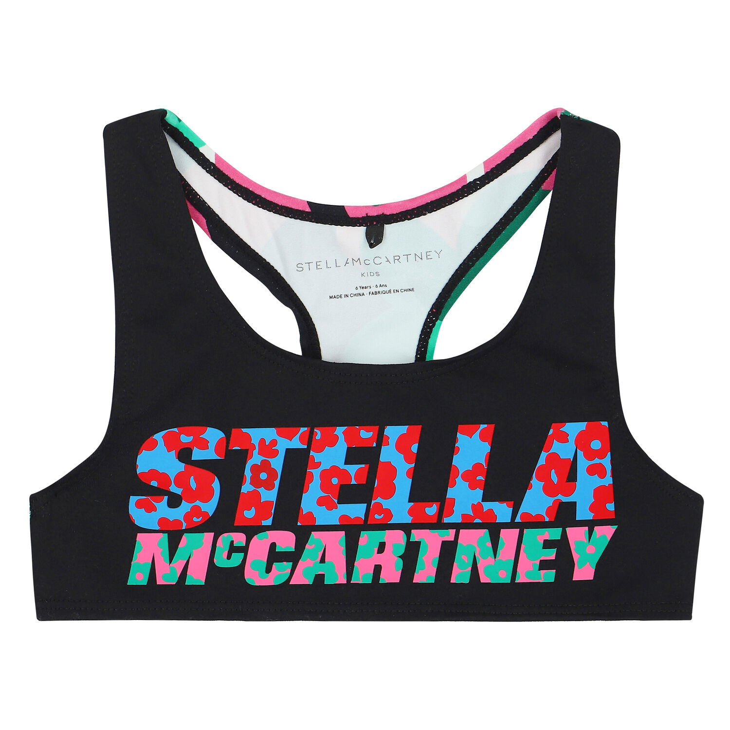 Girls Black Logo Bralette, 1, hi-res image number null