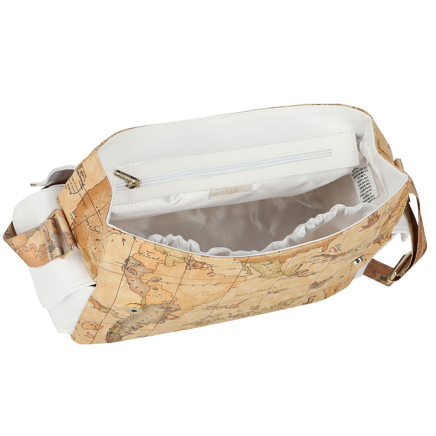 شنطة مواليد بطبعة خريطة باللون الأبيض والبيج للأطفال  , 1, hi-res