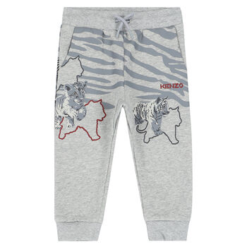 Younger Boys Grey Logo Joggers