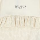 طقم هدايا ملابس أطفال بنات مزين بشعار باللونين العاجي والبيج, 1, hi-res