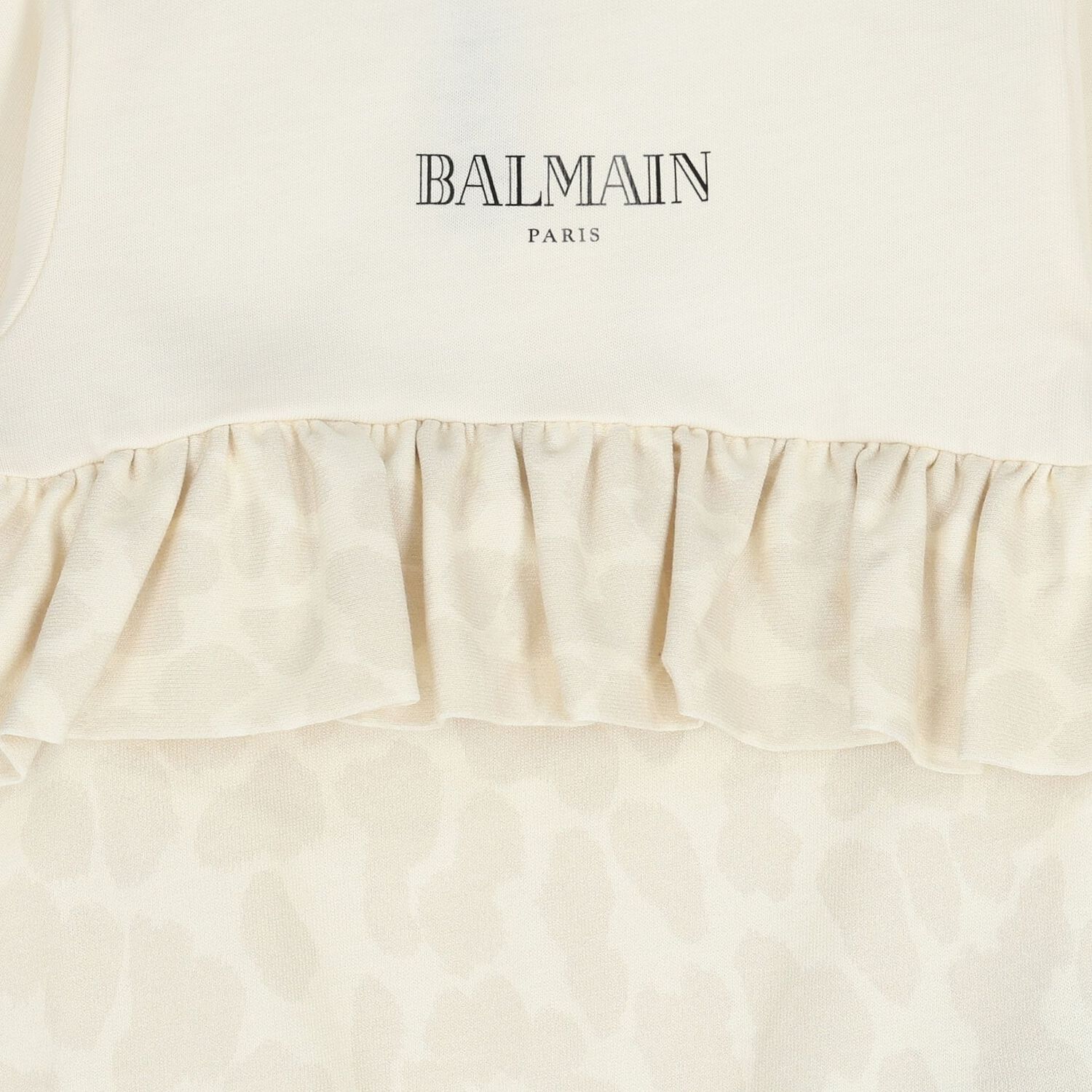 طقم هدايا ملابس أطفال بنات مزين بشعار باللونين العاجي والبيج, 1, hi-res