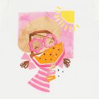 Girls White Cotton Graphic Print Top, 2, hi-res