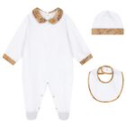 White & Beige Geo Map Babygrow Gift Set, 1, hi-res