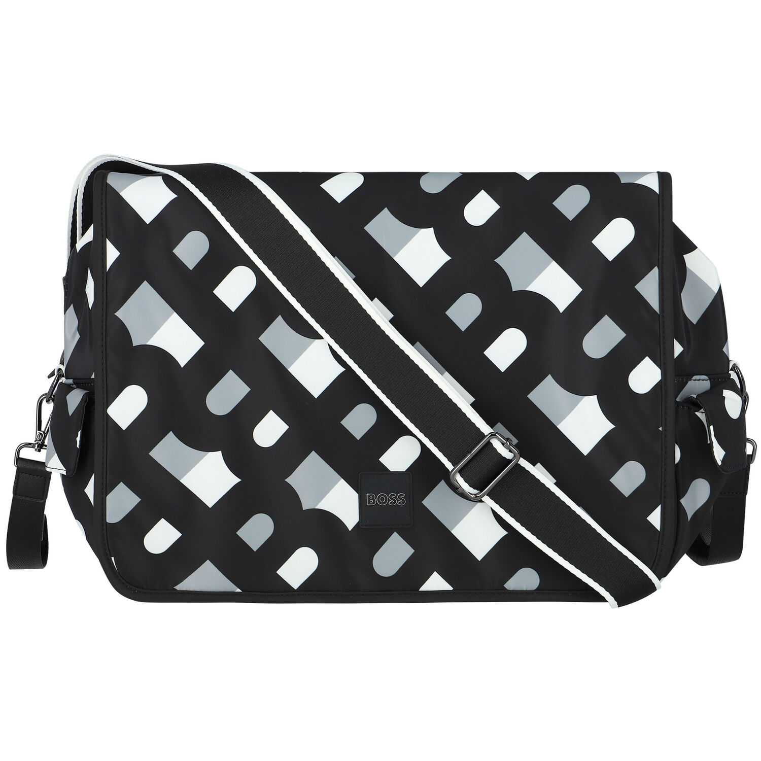 Black & White Logo Baby Changing Bag, 1, hi-res