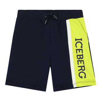 Younger Boys Navy Logo Shorts