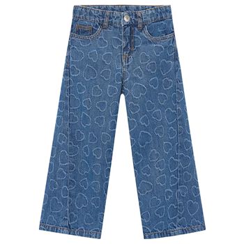 Girls Blue Heart Denim Jeans