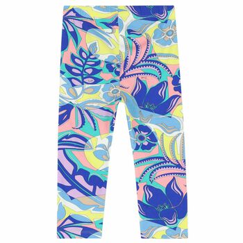 Girls Multi Coloured Printed Leggings