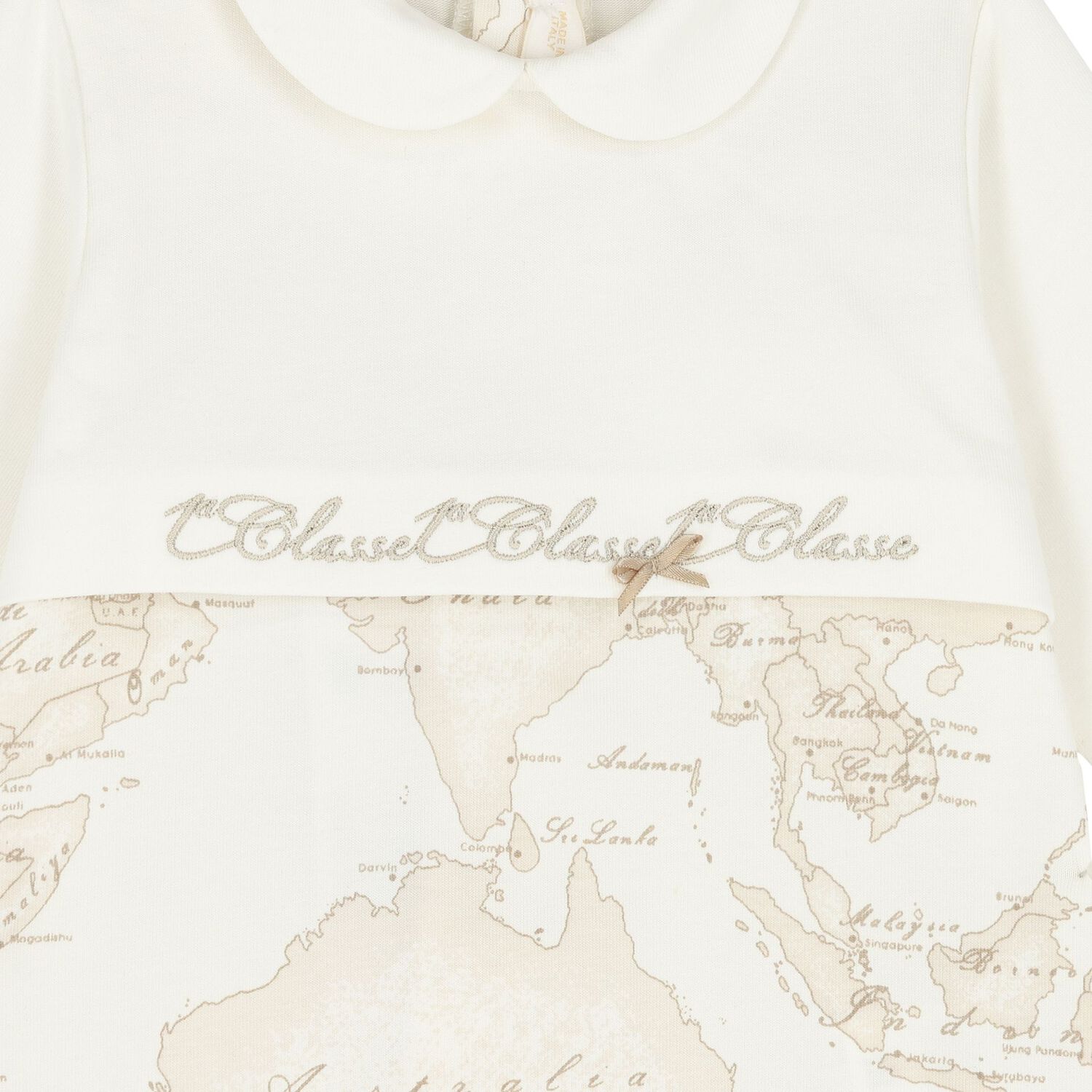 Ivory & Beige Geo Map Babygrow, 1, hi-res image number null