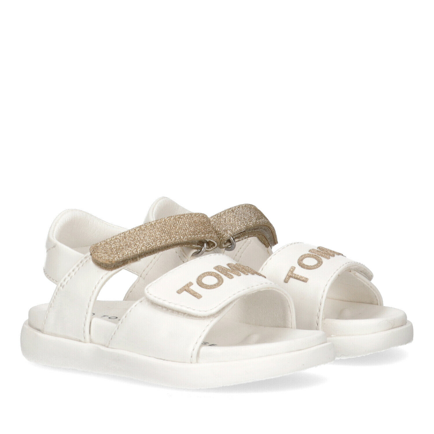 Tommy Hilfiger Younger Girls White Gold Sandals Junior Couture UAE