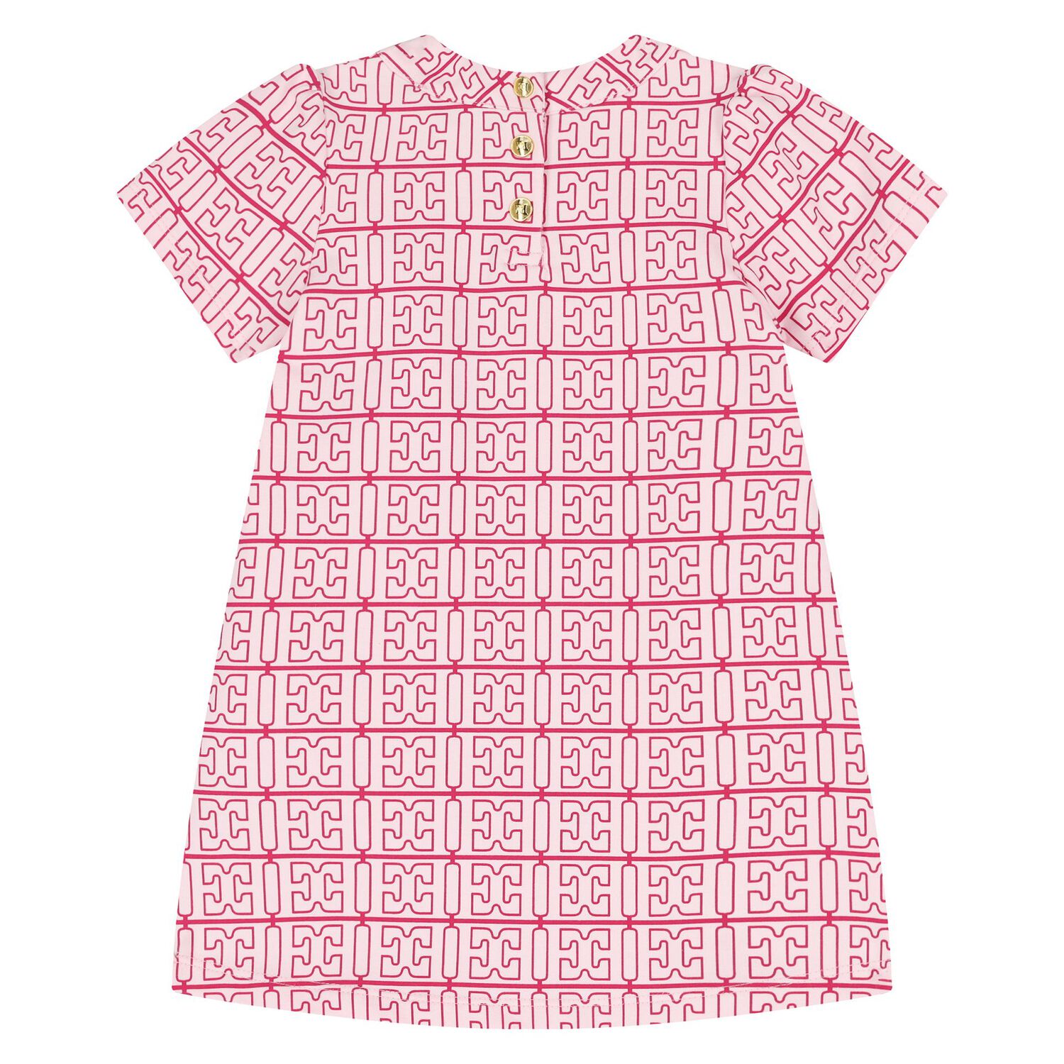 Younger Girls White & Pink Logo Dress, 2, hi-res