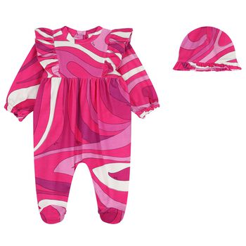 Baby Girls Pink & Purple Babygrow Gift Set